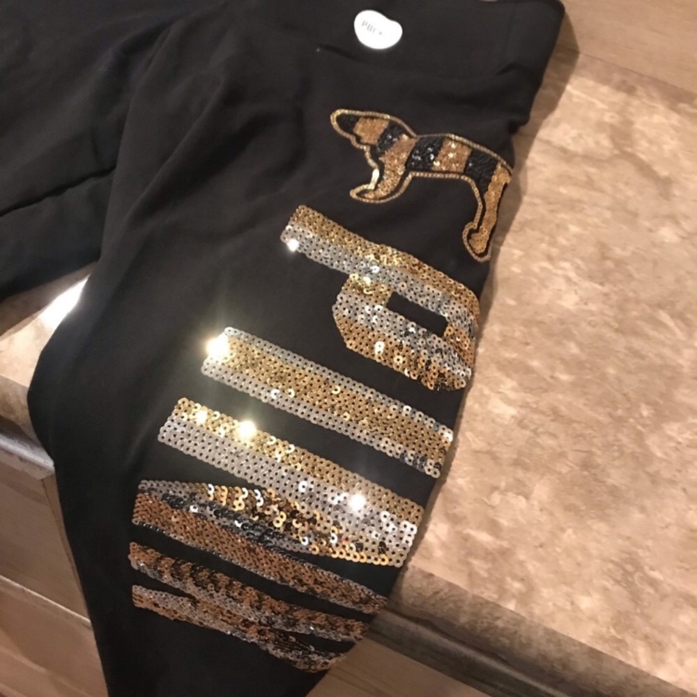 NWT 18 VS Pink Bling Yoga Legging sm